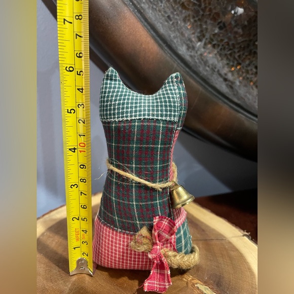 Cat Plaid Stuffed Christmas Decor. Handmade Craft. - Picture 3 of 5